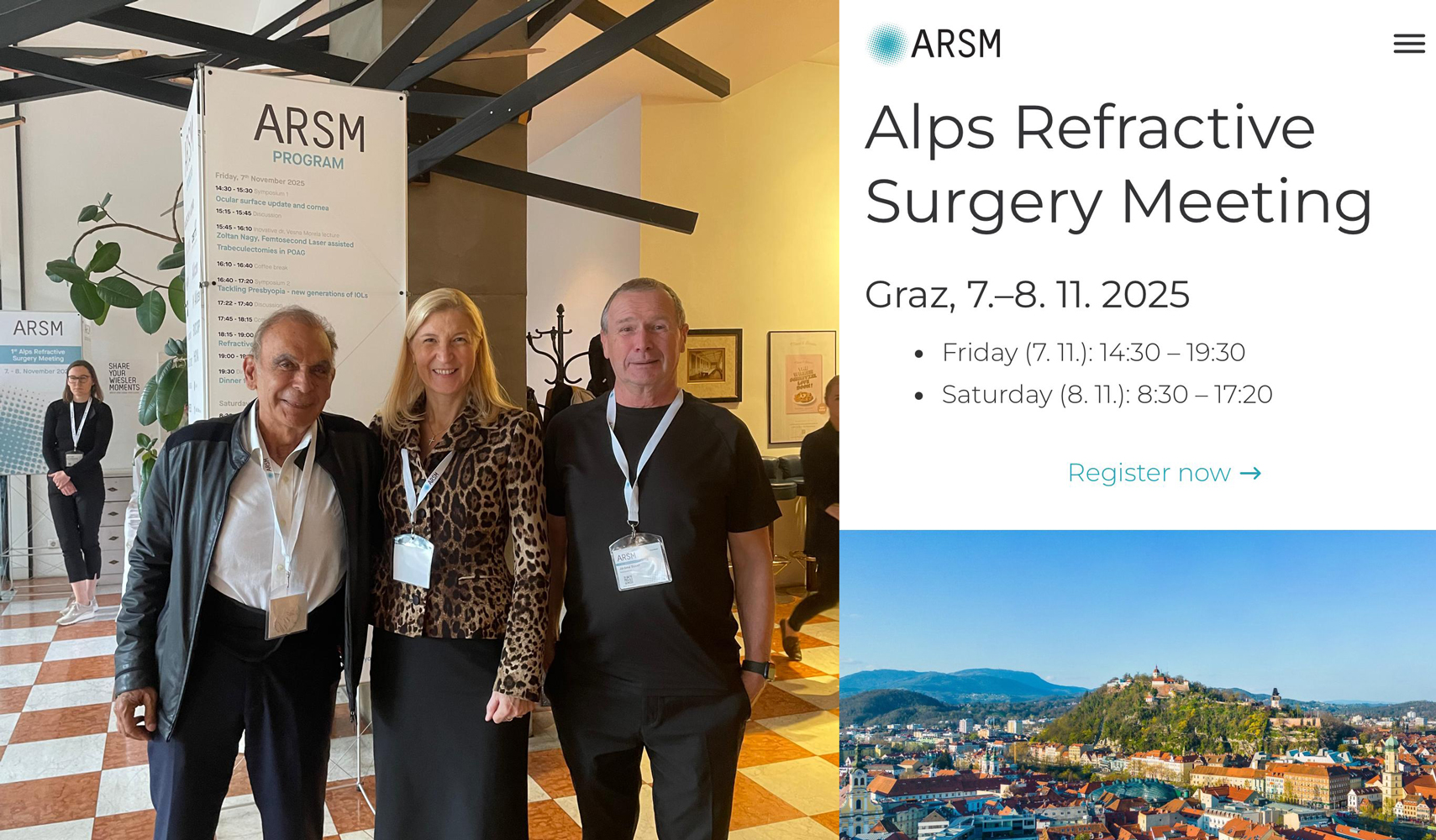 Affiche du Alps Refractive Surgery Meeting à Graz – 7 et 8 novembre 2025